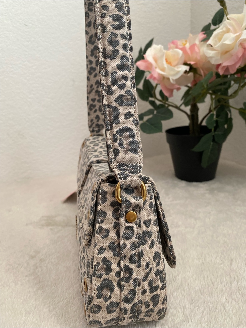 Betsey Johnson Leopard Print Shoulder Bag with Gold Buckle - Picture 5 of 10